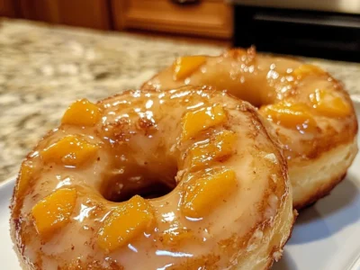 Classic Peach Cobbler Cheesecake Donuts: A Sweet and Creamy Delight