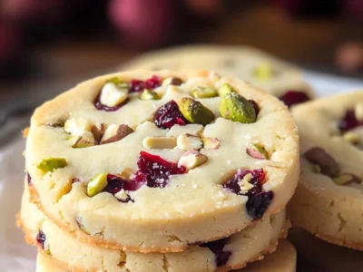 Cranberry Pistachio Shortbread Cookies with White Chocolate: A Festive Holiday Treat