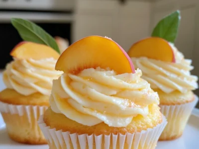Honey Peach Cream Cheese Cupcakes: A Sweet and Creamy Treat