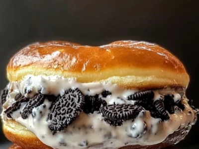 Oreo Cheesecake Stuffed Donut Burger