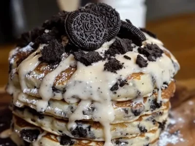 Oreo Pancakes with Cream Cheese Drizzle: A Decadent Breakfast Treat