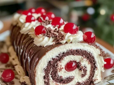 Black Forest Roll Cake: A Decadent Chocolate and Cherry Dessert