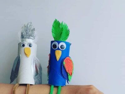 DIY paper mache parrots for kids