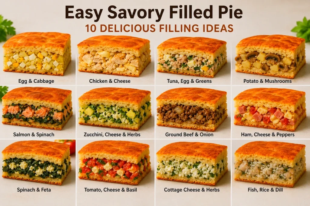 Savory filled pies recipe ideas