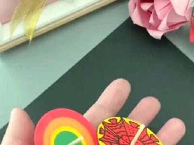 Easy DIY spinning colorful paper spinner