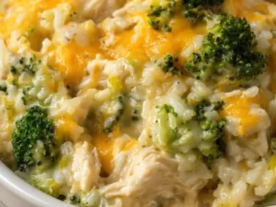 Cheesy Broccoli Chicken and Rice Casserole
