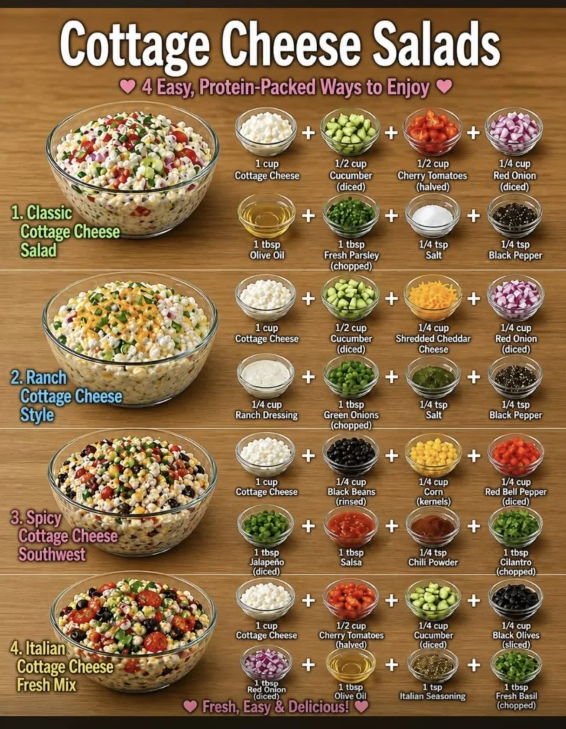 Cottage cheese salad recipes: 4 easy ways