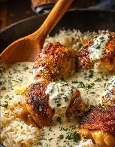 Creamy Smothered Chicken and Rice
