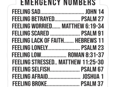 Emergency Bible Numbers Sticker