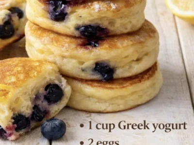 Greek Yogurt Lemon Blueberry Pancake Bites
