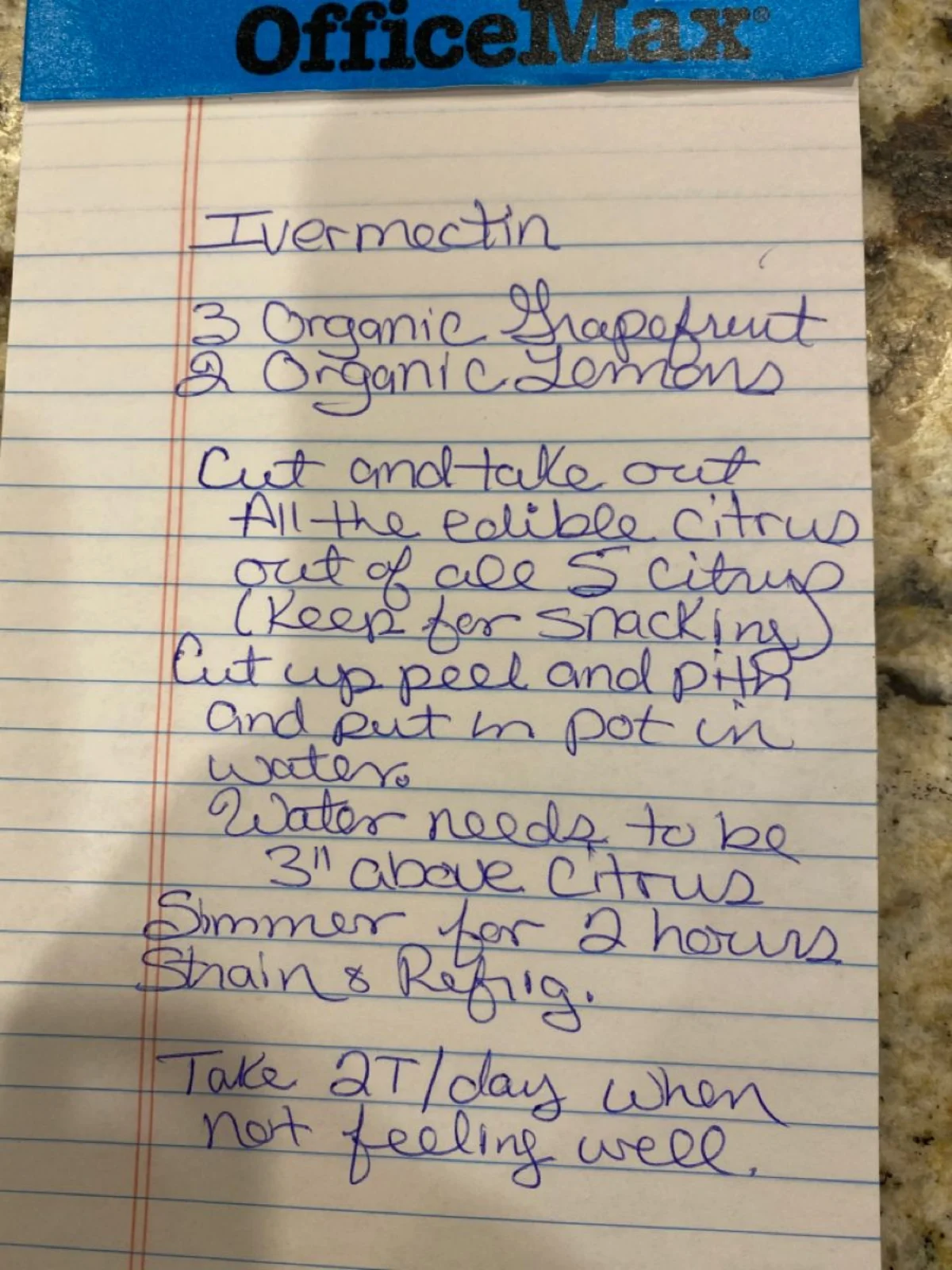 Citrus fruits used in a homemade ivermectin recipe.