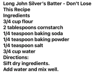 Long John Silver’s Batter for Deep Fried Seafood