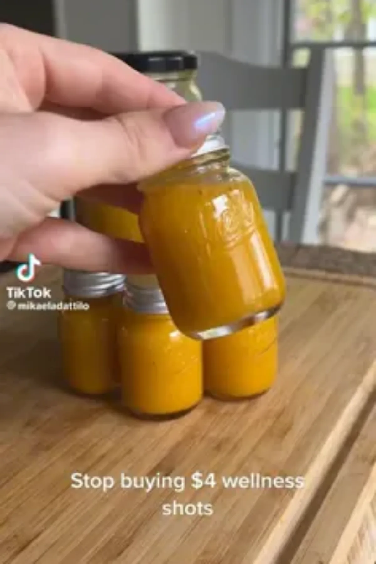 Wellness shot recipe inspiration. A colorful array of ingredients for a healthy shot.