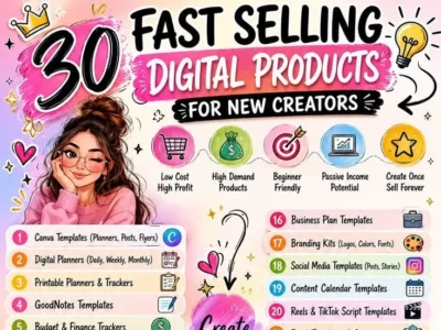 30 fast selling digital products for new creators