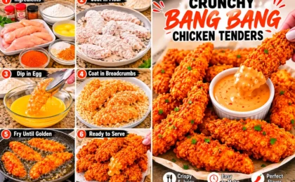 Crunchy Bang Bang Chicken Tenders Collage