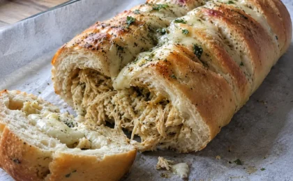 Golden Chicken and Cheese Stuffed Bread GOLD