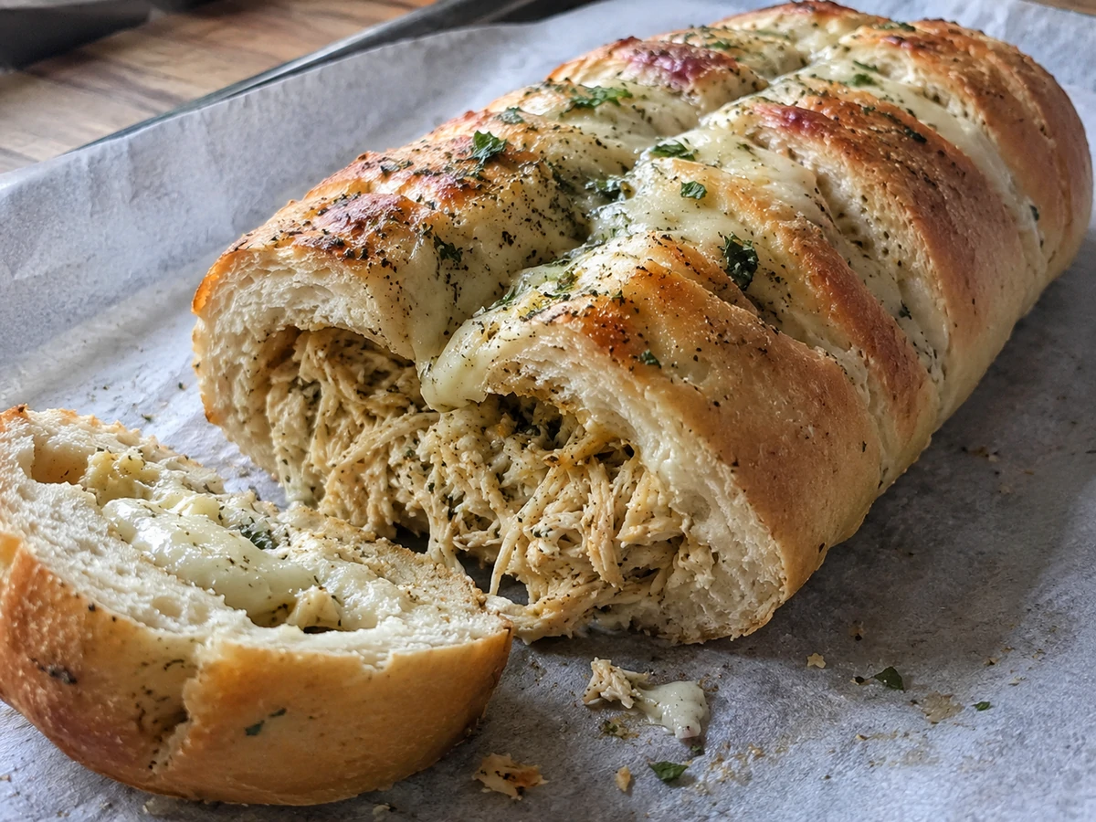Golden Chicken and Cheese Stuffed Bread GOLD