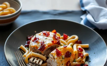 Indulge in the rich and creamy goodness of Chicken Bacon Ranch, freshly made and ready to serve