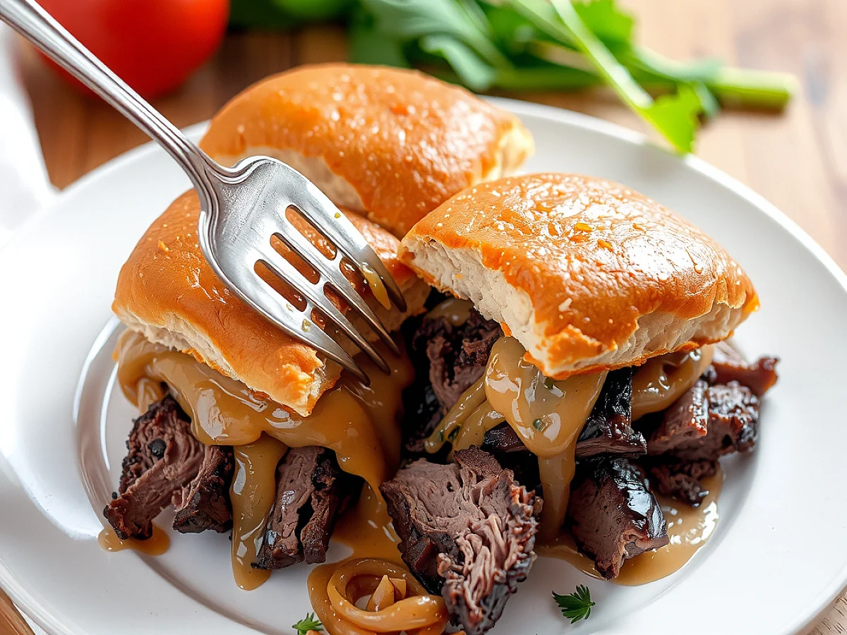 French dip sliders, freshly made and ready to serve