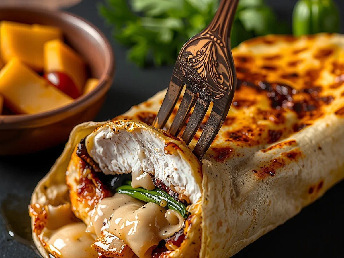 garlic butter chicken wraps, freshly made and ready to serve