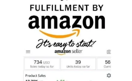Screenshot of an Amazon seller dashboard showing sales metrics and product charts