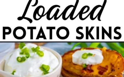 Loaded Potato Skins, freshly made and ready to serve