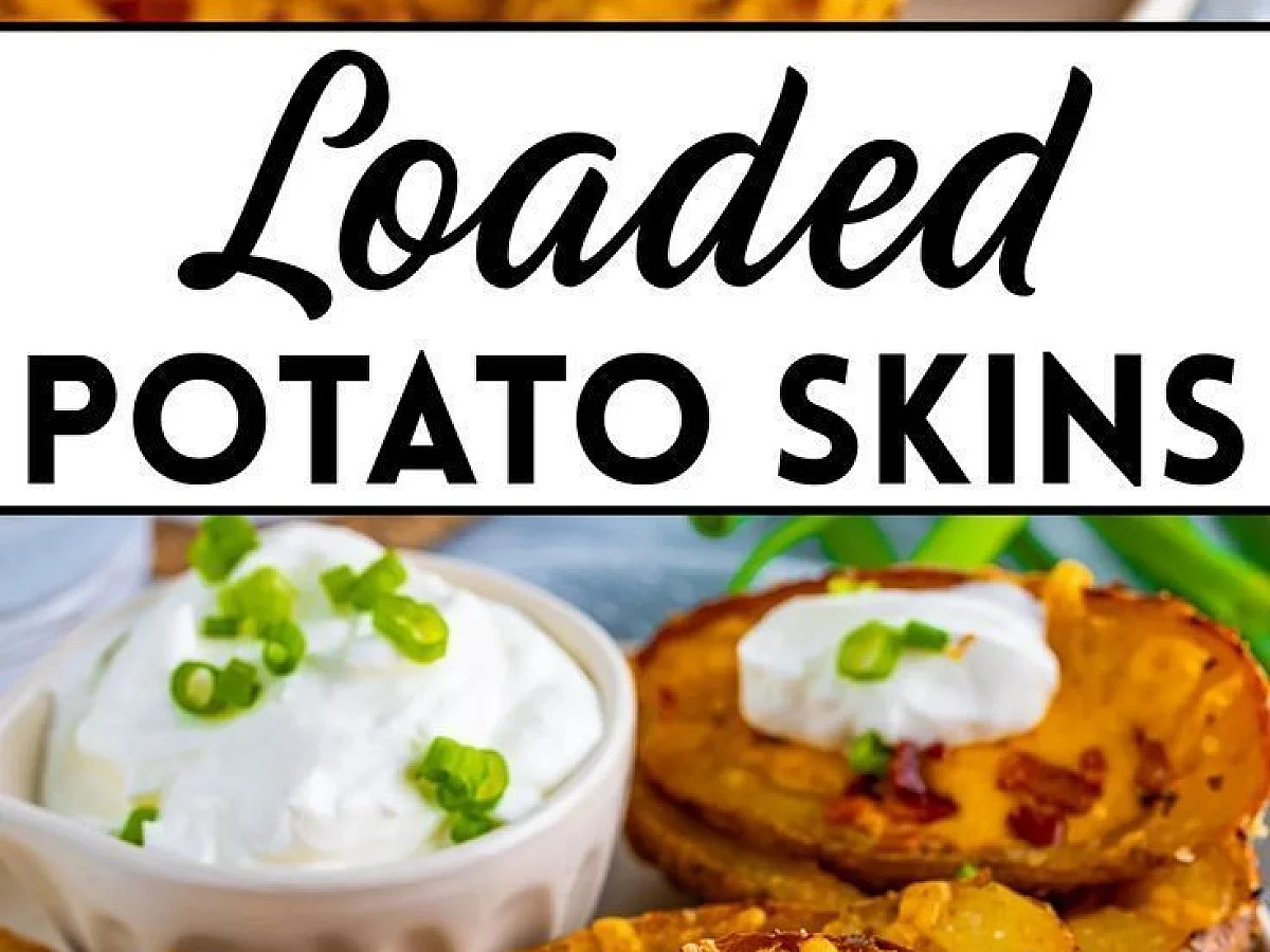 Loaded Potato Skins, freshly made and ready to serve
