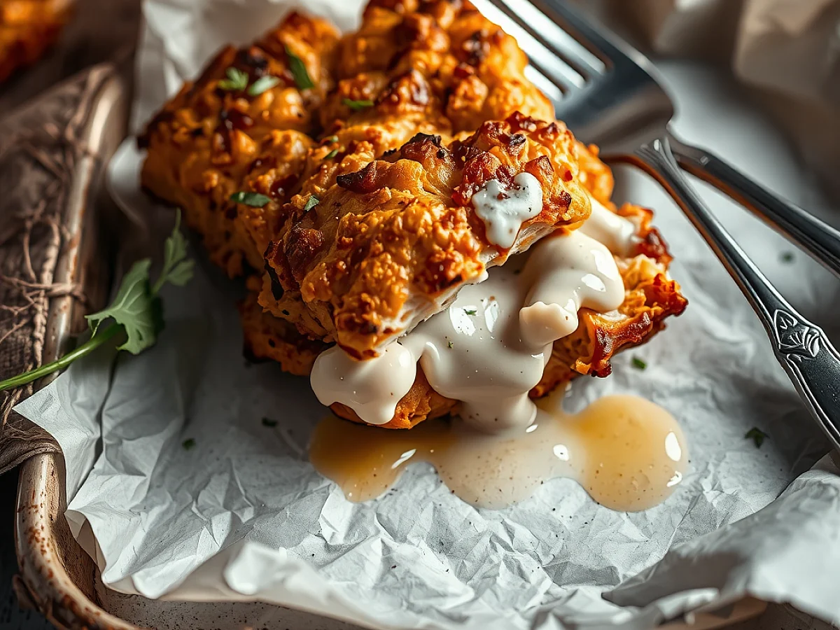 Crispy chicken Caesar sandwich with crunchy chicken, romaine, freshly made and ready to serve