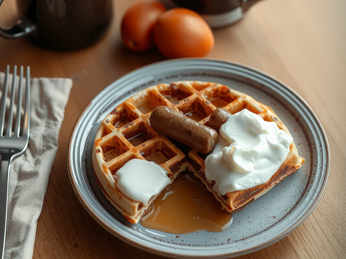 *Ingredients:* * 4 frozen or homemade waffles * 4 breakfast, freshly made and ready to serve