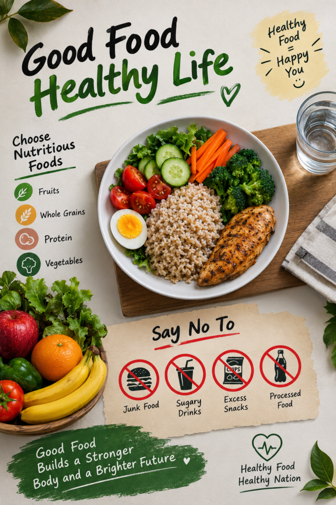 Healthy Food and Recipes Creative Poster Bowl - Easy