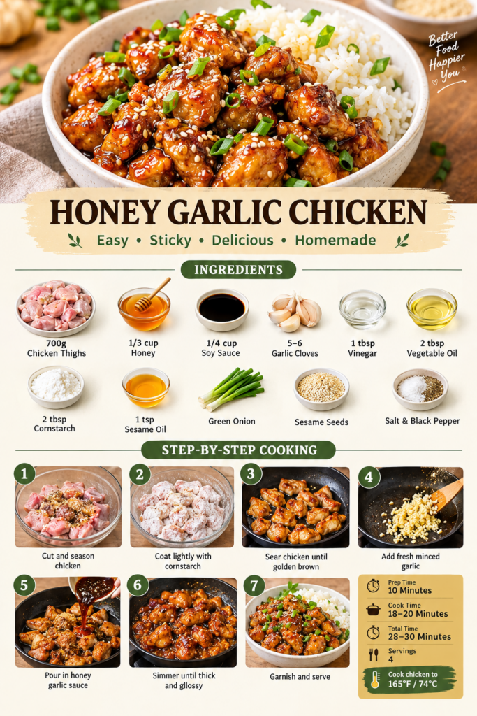 One-Pan Honey Garlic Chicken - Crispy Family Dinner